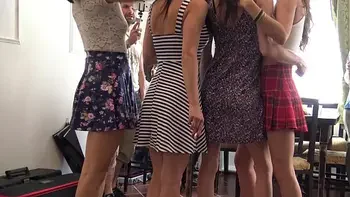 No Panties Upskirt Dreams with 4 Hot Sexy Girls Wedgies