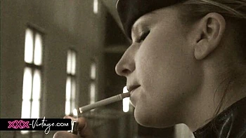 Vintage XXX with Small-Boobs Blonde Cop Pussy Licking