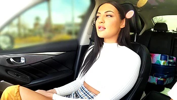 A cute brunette couple enjoys intimate moments at home with Mila Monet