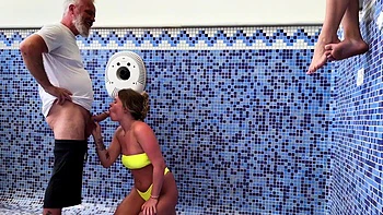 Cute sluts gives head to lucky grandpa