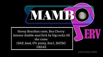 Horny Brazilian Cutie, Bea Cherry Intense Double Anal Fuck By