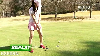 JAV Golf Field Threesome: 3 Japanese Girls Fucked Hard with Blowjob & Creampie