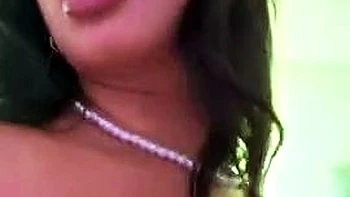 Chubby Brunette Masturbates Big Boobs with Dildo