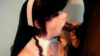 Nunicult Serving BBC In Nun Costume