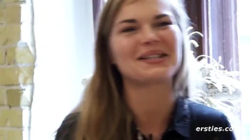 Danish Beautiful Babe Toys Her Unshaved Twat With A Glass Dildo