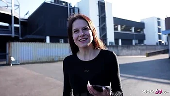 German Scout Picks Up Skinny Redhead Teen Peach Delina for First Casting Fuck - Hardcore 4K Sex