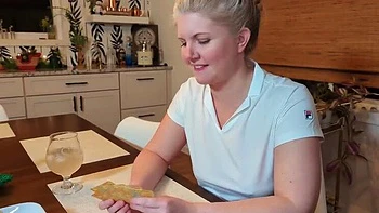 Ginger The Housewife Loses Poker Bet & Sucks Cock - Huge Cumshot in Mouth POV