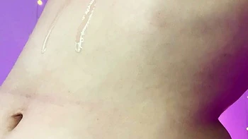 Amateur busty brunette masturbates and does hand job