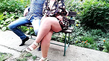 Step Mom Helps Me Pee Outside, Shows Off Her Saggy Tits