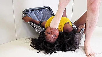 Crazy Ebony Slave Facial BDSM Fuck