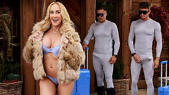 Blonde Brandi Love's big-tits threesome fuck