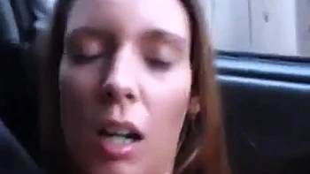 Stephanie sucks big cock and gets fucked in car