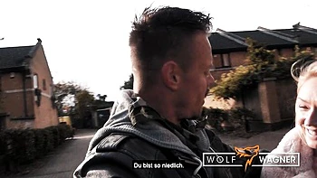 Wolf Wagner's British blonde blowjob and cumshot