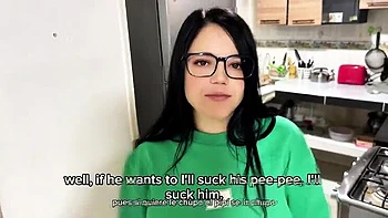 Colombian Cousin Slut Gives Homemade Blowjob