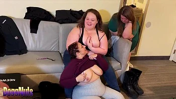 Foxy BBW Lesbians Orgy with Huge Natural Tits & BBC - Part 1