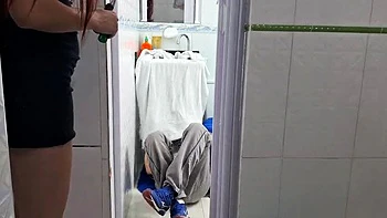 Skinny Redhead Latina Gets Slammed Hard by Plumber - Amateur BJ & Cumshot