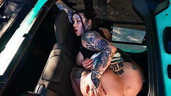 Interracial Party Ride: Big Tits Dildo Fuck with Facial