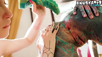 Lesbian Goth Girls Stretch Anal with Dildo & Hardcore Play