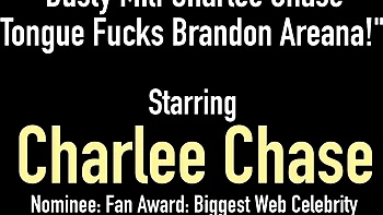 Charlee Chase and milf brunette kiss in kinky lesbian fun