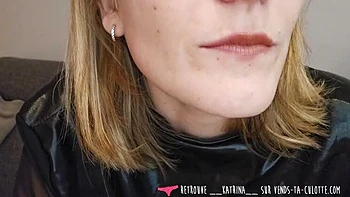 French Domina Spanks & CBTs Submissive Slave