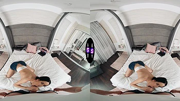 Brunette teen Jasmine Jayne fucked in VR bed