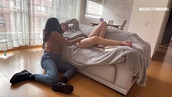 Lesbian Tongue Licks Tight Pussy to Juicy Orgasm