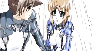Big-tit anime babe fucked with sloppy blowjob