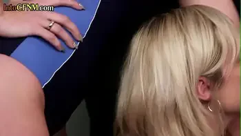 CFNM amateur group HJ and BJ in locker room with babes