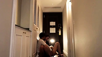 Asian Babe Gets Doggy-Fucked Standing by Mirror