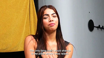 Shy Latina Teen Rides Huge White Cock Hardcore