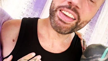 Tattooed Lesbians Squirt on Face with Big Dildo