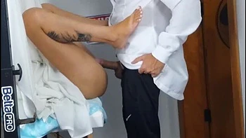 Skinny Redhead Wife Cheats with Fake Doctor - Cuckold Fuck