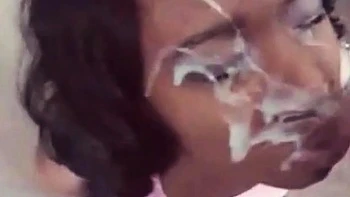 Ebony Amateur's Massive Facial Blowjob