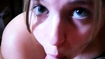 French amateur babe sucks and jerks POV