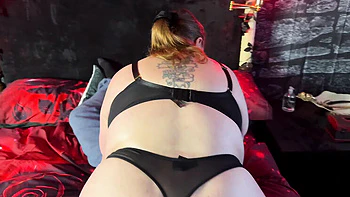 Mature BBW Domina Facesits and Humiliates Stepson