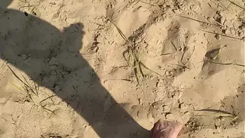 Big Dick Guy Jerks Cock Near Sunbathing Nude Beach Big Boobs Milf and He Massive Cumshot Near Her Body