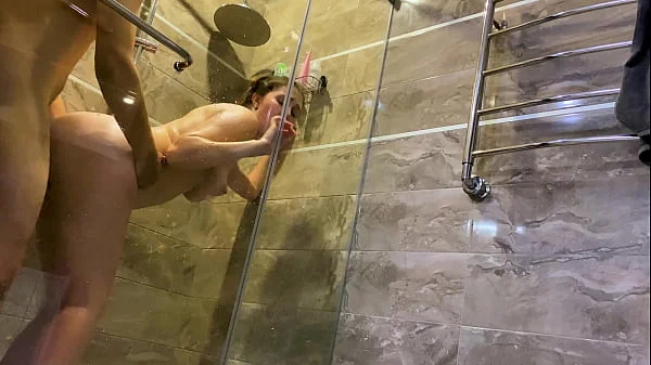 A young pervert looked at his stepmother in the shower