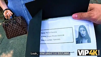 Big Tits Brunette Cheats with Debt in Car Sex POV