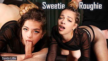 Rough Blowjob and Cowgirl in Fishnets