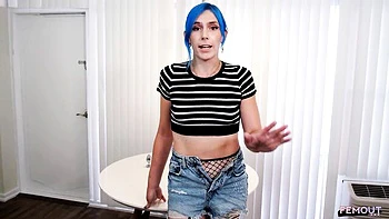 Tgirl Bunny Masturbates in Lingerie and Fishnets