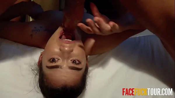 teen tummy is full of stepdaddy's cum after rough deep throat