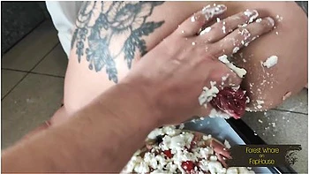 Forest Whore's Messy Anal Pizza With Prolapse