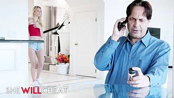 Blond Riley Star slurps cock in rough doggy and reverse cowgirl