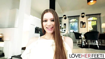 Mia's sexy footjob and kinky foot worship