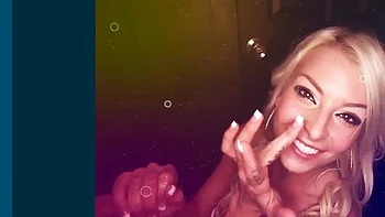 Brunette sucks cock then fucks with vibrator at gloryhole