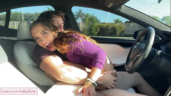 Teens Fucking Tesla Autopilot Pull Over To Finish