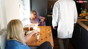 German Milf Doctor Fucks Patient in Amateur Orgy