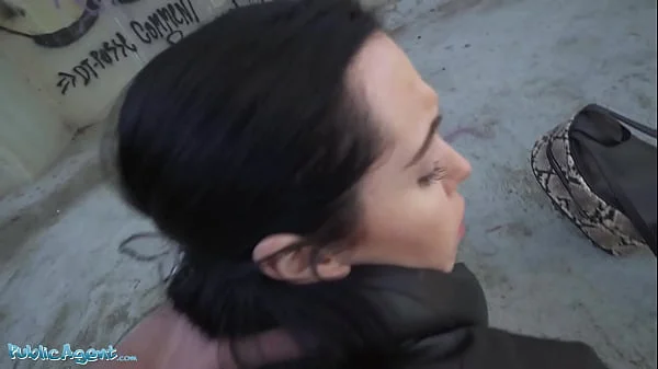 Public Agent - Young Spanish brunette with small natural tits seduced in public into sucking a thick cock for cash and allowing her shaved pussy to be penetrated