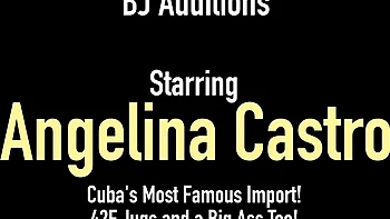 Busty Angelina Castro sucks huge cock