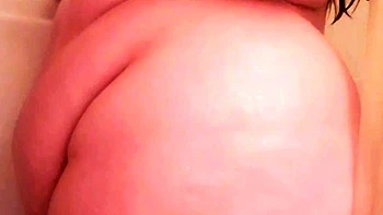 Amateur Brunette BBW with Big Boobs in Shower